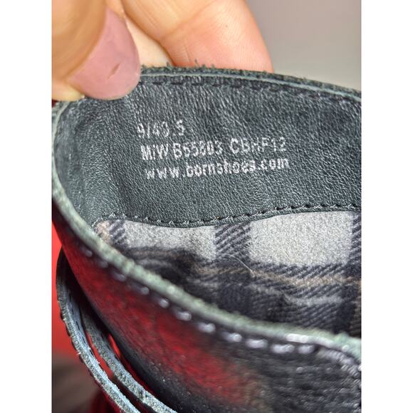 Born Crown Chyler Harnes Black Leather Heed Ankle Booties Size 9 - Picture 8 of 12